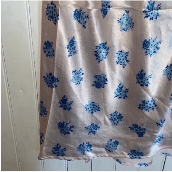 Free People HAH Let It Slip Dress Ditsy Floral French Blue Pink Size M - Picture 4 of 9